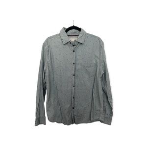 Long sleeve oxford print button down